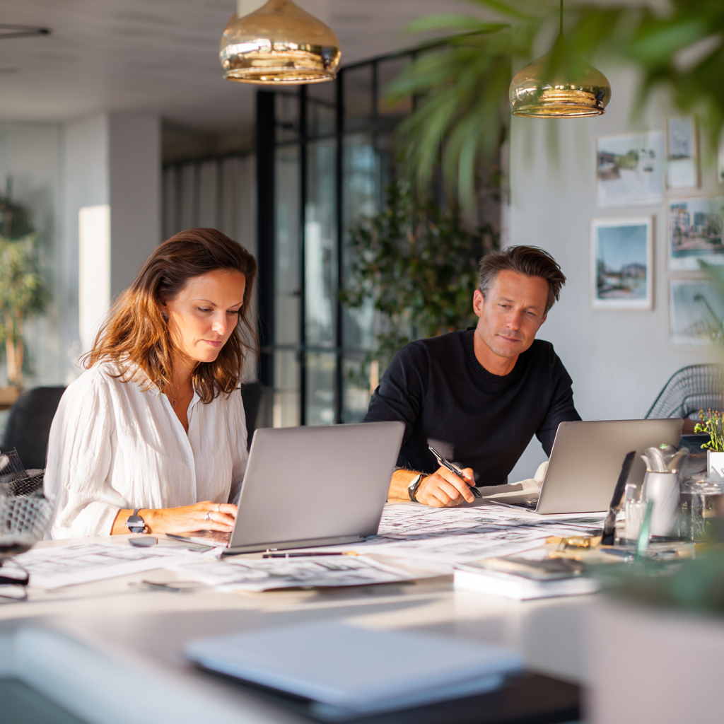 2 property consultants make calculations to maximize ROI of rental properties